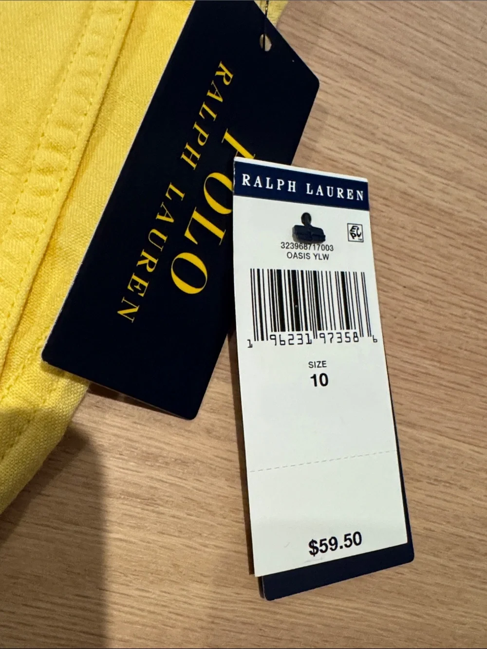 NWT Polo Ralph Lauren Bots Yellow Linen Blend Elastic Waist Shorts